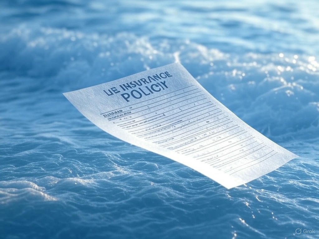 How life insurance secures your future and brings peace of mind with a policy floating over calming blue waves